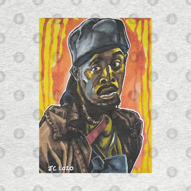 The Wire - "Man Got To Have A Code" Omar Little portrait (original) by StagArtStudios